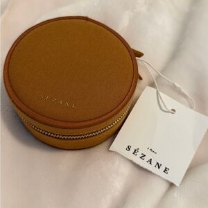 Sezane Brown Round Jewelry Case